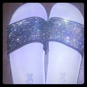 Womens sparkly slides